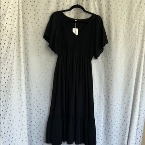 Elegant Black Midi Dress